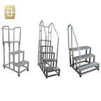Outdoor Vertical Cage Ladders Steel Fiberglass FRP Material Angled Steel Cat Cage Step Ladder for Fire Escape Access