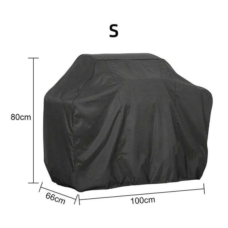 Black Waterproof BBQ Cover Outdoor Barbecue Protection Heavy Duty Anti Dust Rain Barbeque Gas Grill Protective Cover SKFJ001