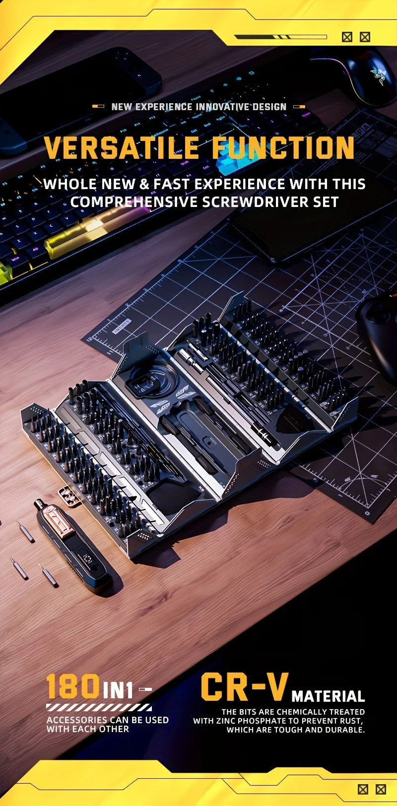 180-in-1 Precision Screwdriver Set with Magnetic Bits