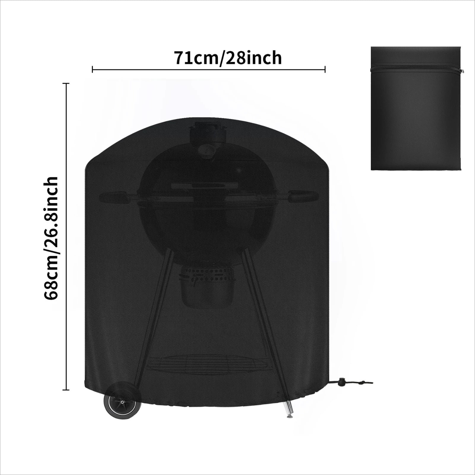 Outdoor BBQ Grill Covers For Charcoal & Gas Grills Waterproof Anti-Dust Weather-Resistant Anti-UV Heavy Duty Barbecue Cover