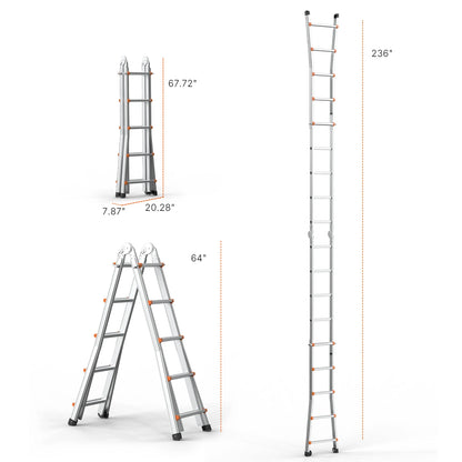 Compact A-Frame Aluminum Extension Ladder - RV