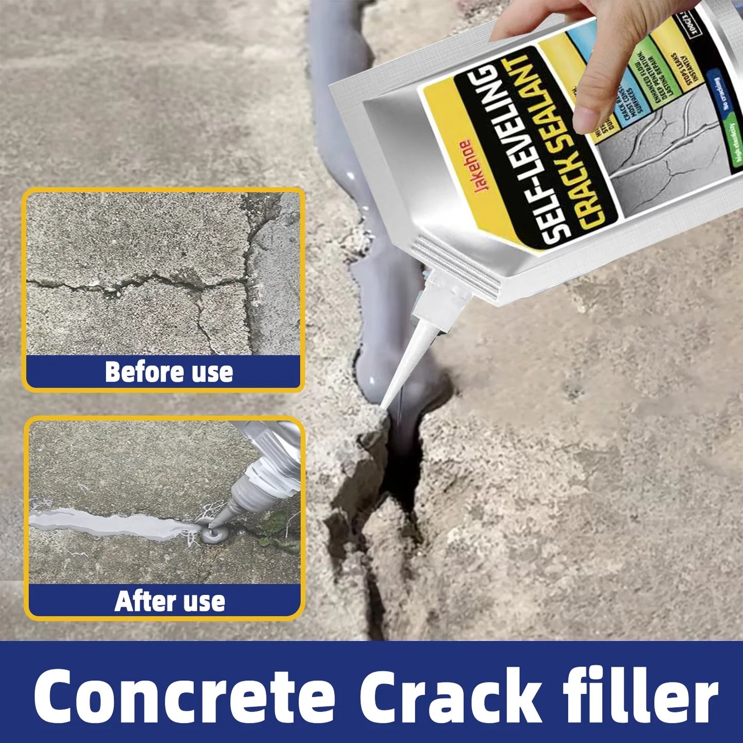 Self-Leveling Concrete Crack Filler - Waterproof