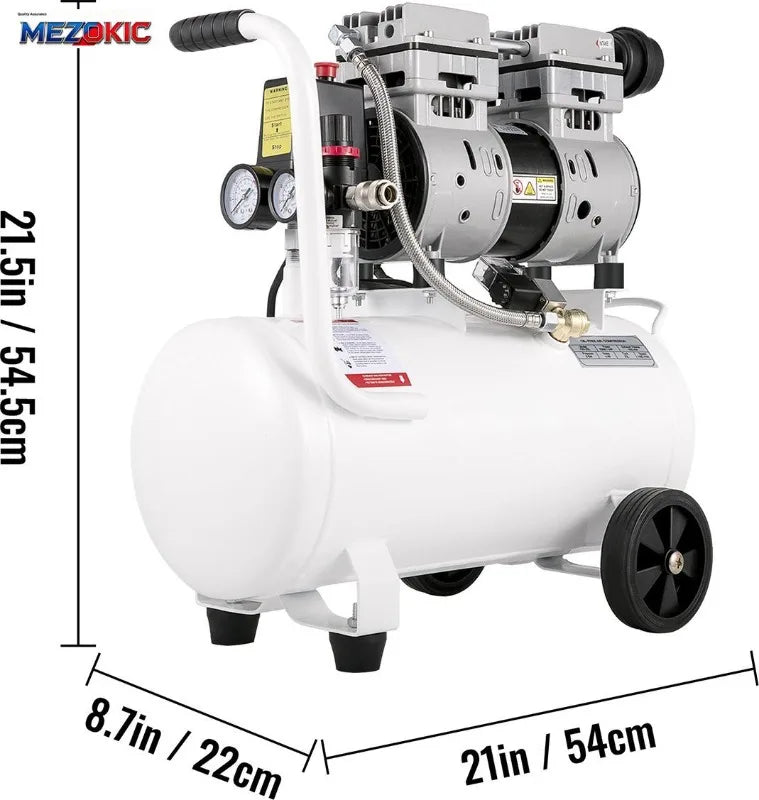 6.6 Gallon Quiet Pancake Air Compressor 115 PSI