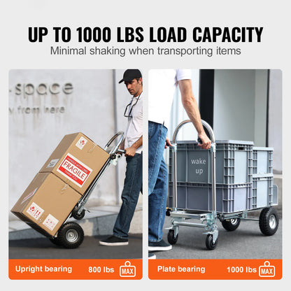 Industrial Aluminum Folding Hand Truck - Collapsible