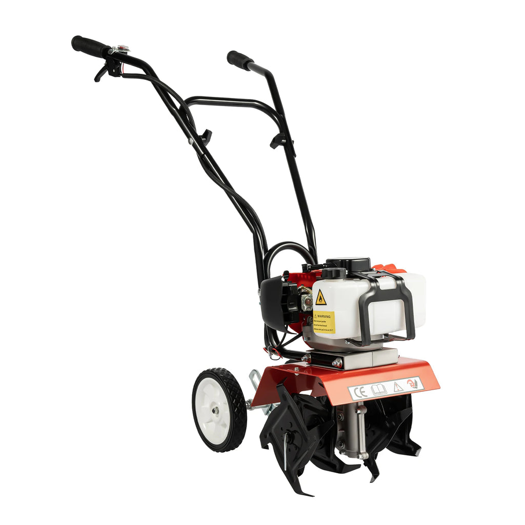 52CC 1700W Gasoline Garden Tiller Cordless 2-stroke Air-Cooled Cultivator Rotary for Trenching Loosening 12in/30cm Wide 12cm dp