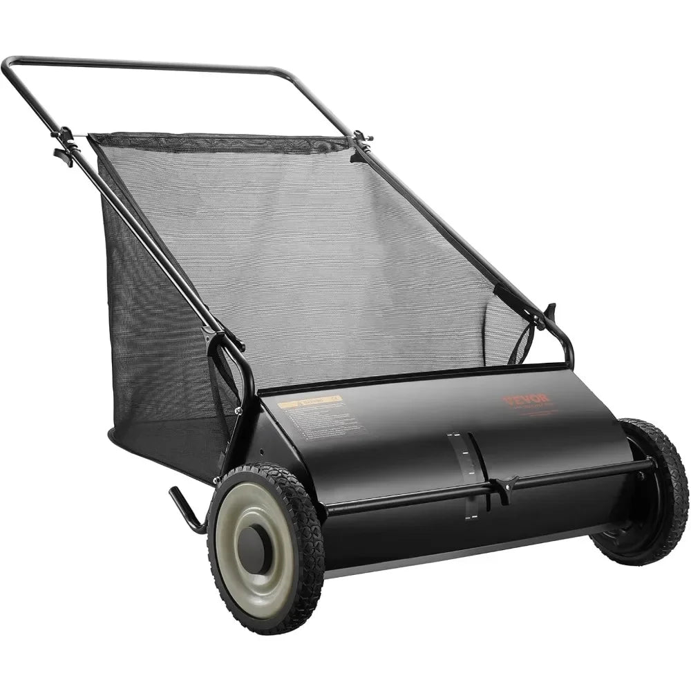26 Wide Lawn Sweeper: Leaf and Grass Collection, Durable Steel Frame, Strong Rubber Tires