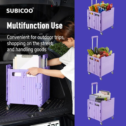 Foldable Utility Cart 110 lbs with Swivel Wheels