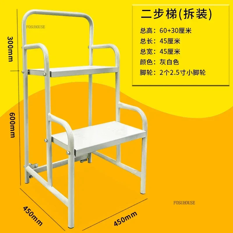 Stable Mobile Platform Step Ladder Supermarket Warehouse Pickup Wheel Ladder Step Climbing Car Home Furniture Climbing Ladder