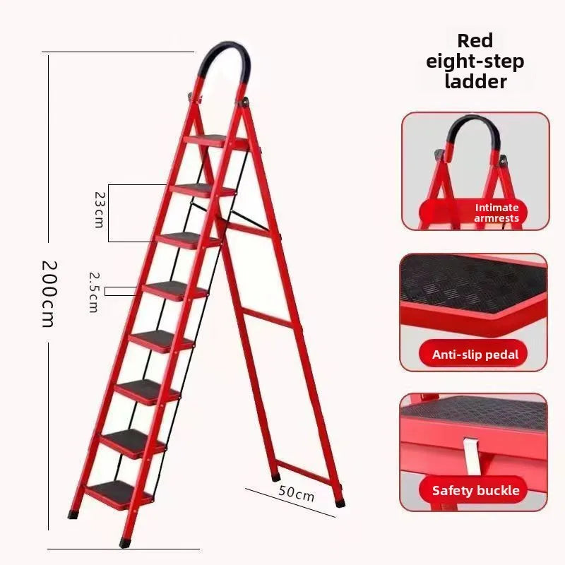 Herringbone ladder Household ladder Folding telescopic multifunctional indoor stairs Thickened climbing ladder Escalator