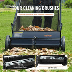 Push Lawn Sweeper, 26 Inch Leaf & Grass Collector, Strong Rubber Wheels & Heavy Duty Thickened Ste