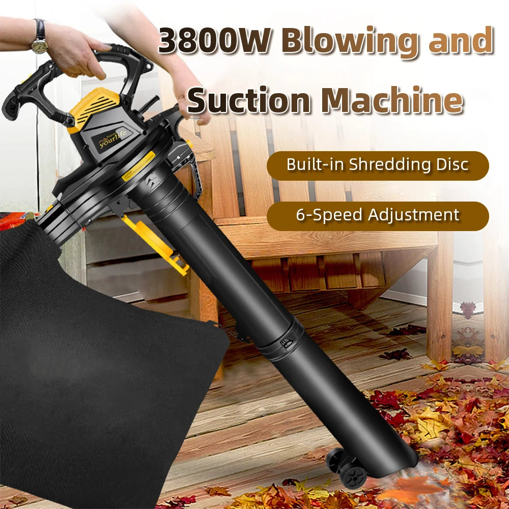 3800W High Power Yard Blower Leaf Sweeper Leaf Crusher Blower Outdoor Blower 230-240V Dusting Vacuum Machine
