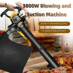 3800W High Power Yard Blower Leaf Sweeper Leaf Crusher Blower Outdoor Blower 230-240V Dusting Vacuum Machine