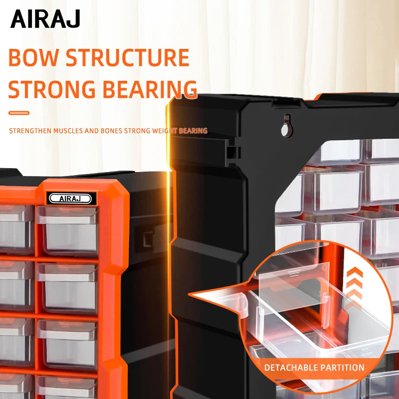 Stackable Parts Storage Box 18-60 Drawers, Clear