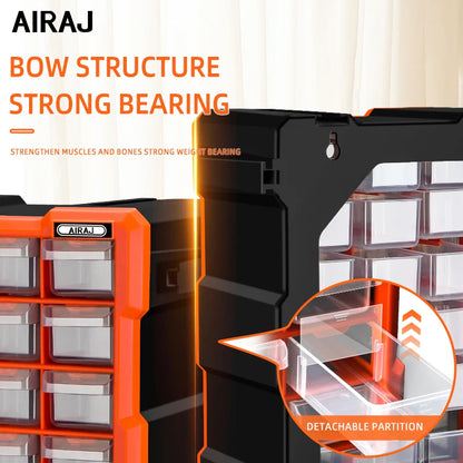 Stackable Parts Storage Box 18-60 Drawers, Clear