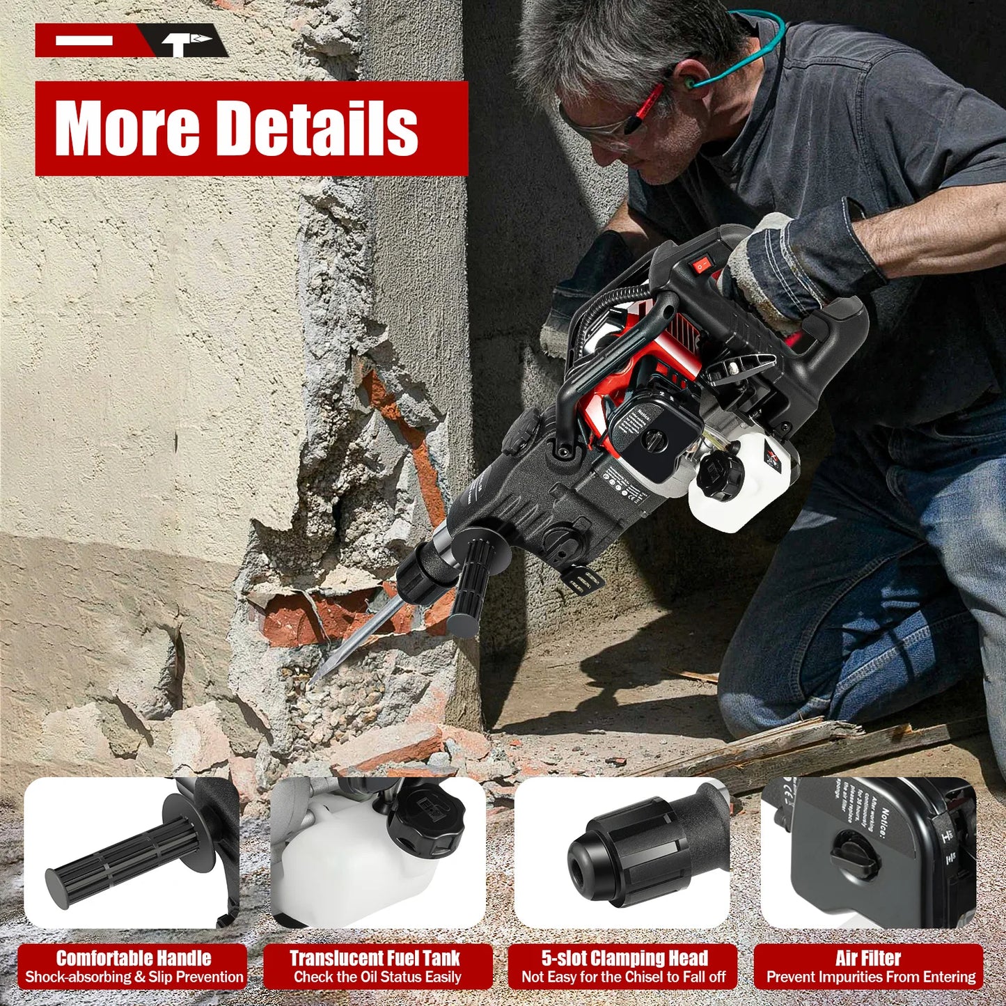 33CC Hand-Pull Start Demolition Jack Hammer