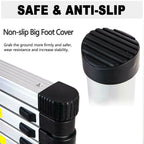 4/5/6 Step Folding Extension Ladder, Aluminum Portable Compact Safety Loft Ladders, 330 LBS Max Load, EN131