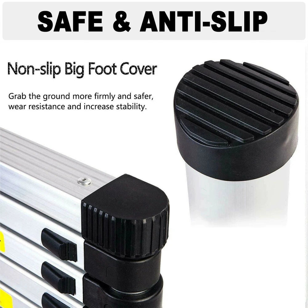 4/5/6 Step Folding Extension Ladder, Aluminum Portable Compact Safety Loft Ladders, 330 LBS Max Load, EN131