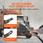 5/10/20 Gallon Sand Blaster 60-110 PSI Portable Air Sandblaster Kit w/ Oil-Water Separator for Paint Stain Rust Removal