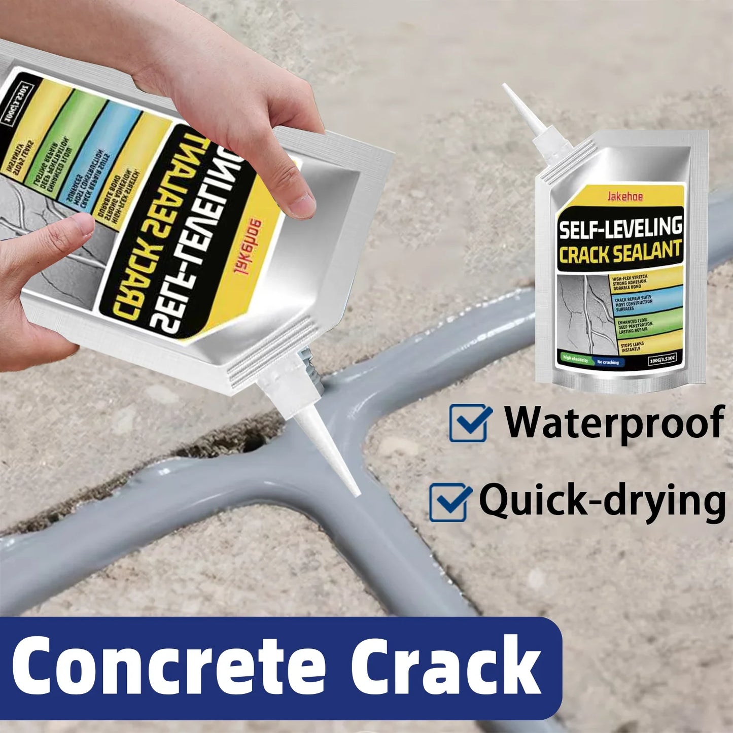 Self-Leveling Concrete Crack Filler - Waterproof