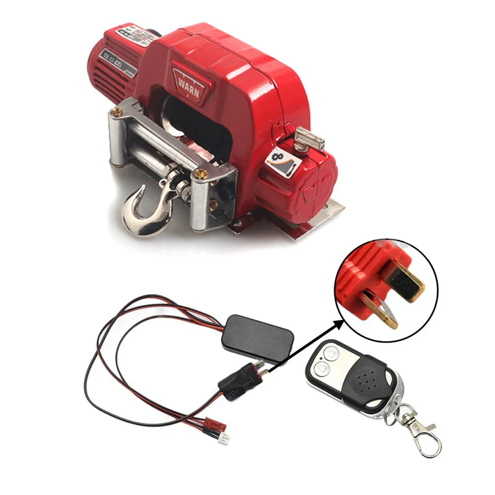 Metal Automatic simulation Simulated Winch for 1/10 1/8 RC Crawler Car Axial SCX10 III 90046 D90 TRX4 TRX-6 D110 90046 Redcat
