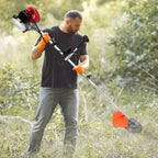 52cc Weed Wacker 2-Stroke Gas Grass Trimmer 4-in-1 Cordless Brush Cutter Gas Lawn Mower Straight Shaft Weed Eater with 4 Heads