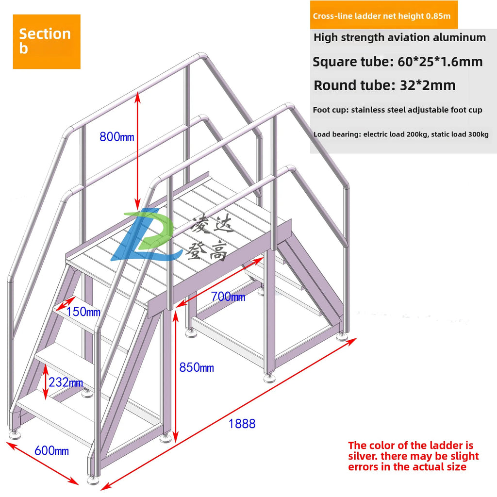 Aluminum alloy welded cross-line ladder Industrial climbing ladder Mobile cross-line ladder Disassembly and assembly