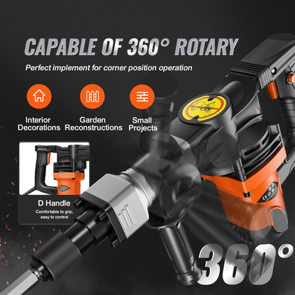 1400W Electric Demolition Jack Hammer 2900 BPM