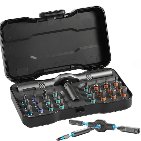 24-in-1 Ratchet Screwdriver Set with Magnetic Bits
