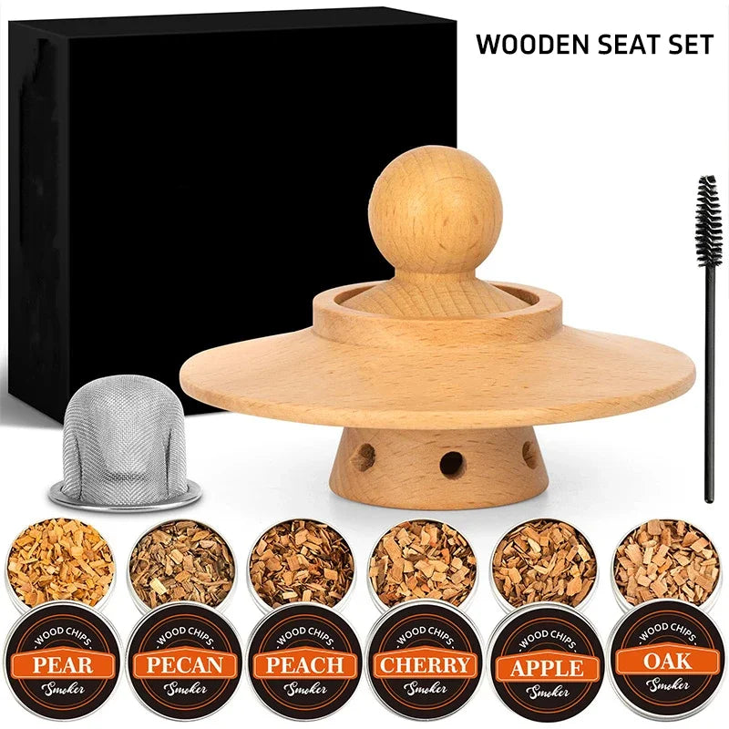 Whiskey Cocktail Smoker Kit With 6 Wood Chips & Metal Filters,fast Oxidation Aerator Bar Tool Set For Home Luxury Gifts