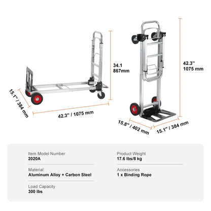 Heavy Duty Aluminum Folding Hand Truck - Warehouse