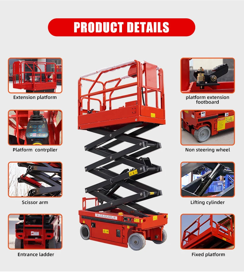 6m 8m 10m 12m 14m Aerial Work Platform Full Automatic Lift Portable Electric Scissor Lifts Table For Indoor Use