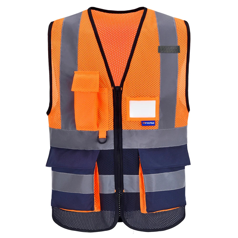 Hi-Vis Reflective Vest with Zip Pocket - Custom Logo
