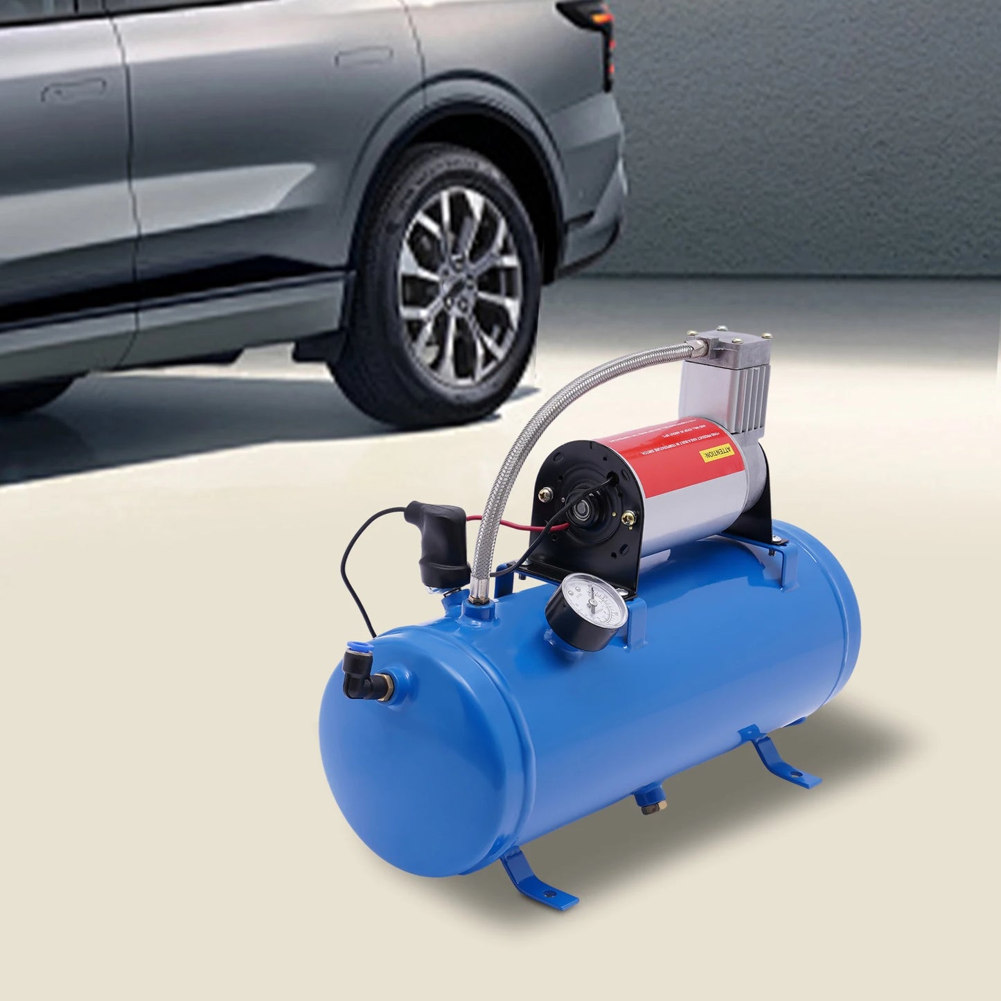 12V 150 PSI Train Horn Air Compressor Kit, 6L Tank