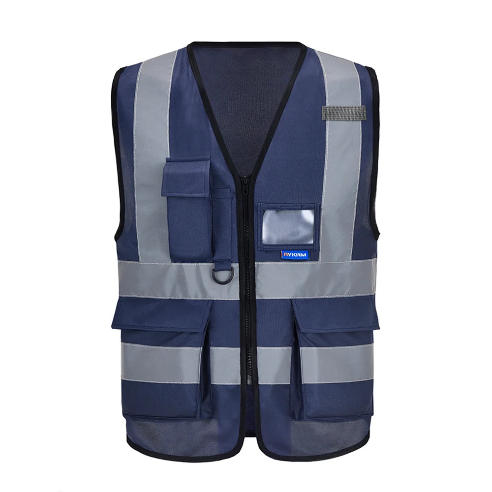 Hi-Vis Reflective Vest with Zip Pocket - Custom Logo