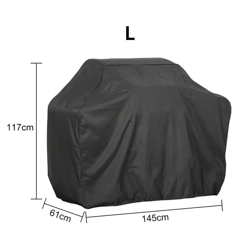 Black Waterproof BBQ Cover Outdoor Barbecue Protection Heavy Duty Anti Dust Rain Barbeque Gas Grill Protective Cover SKFJ001