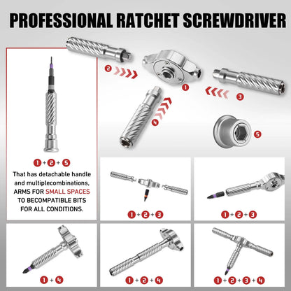 66-in-1 Ratchet Screwdriver Set with Magnetic Bits