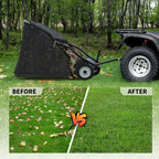 44" Heavy Duty Tow Behind Lawn Sweeper with Adjustable Brush, 25 cu ft Capacity for Leaves & Grass