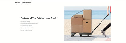 Heavy Duty Folding Hand Truck 500 lbs - 6 Wheels