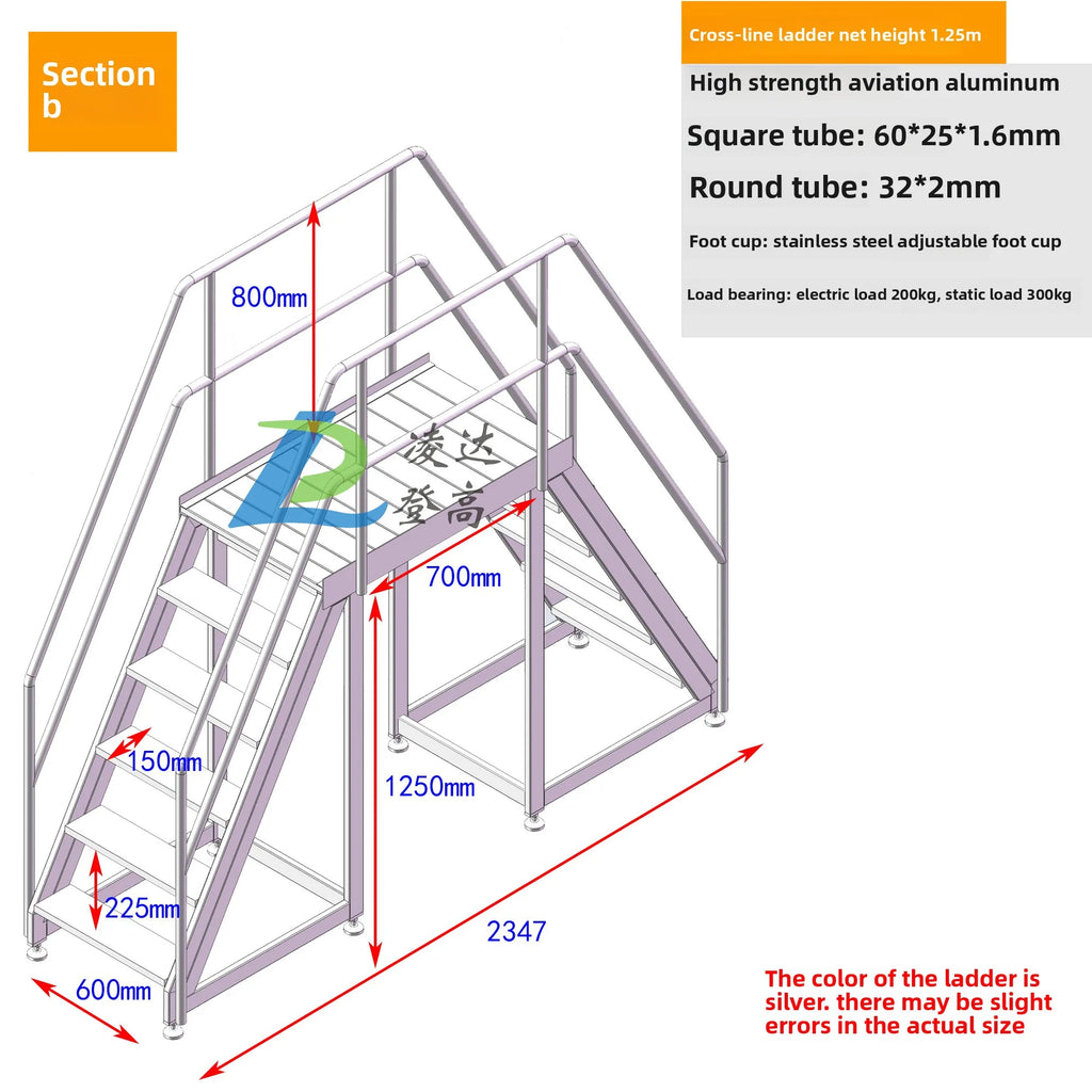 Aluminum alloy welded cross-line ladder Industrial climbing ladder Mobile cross-line ladder Disassembly and assembly