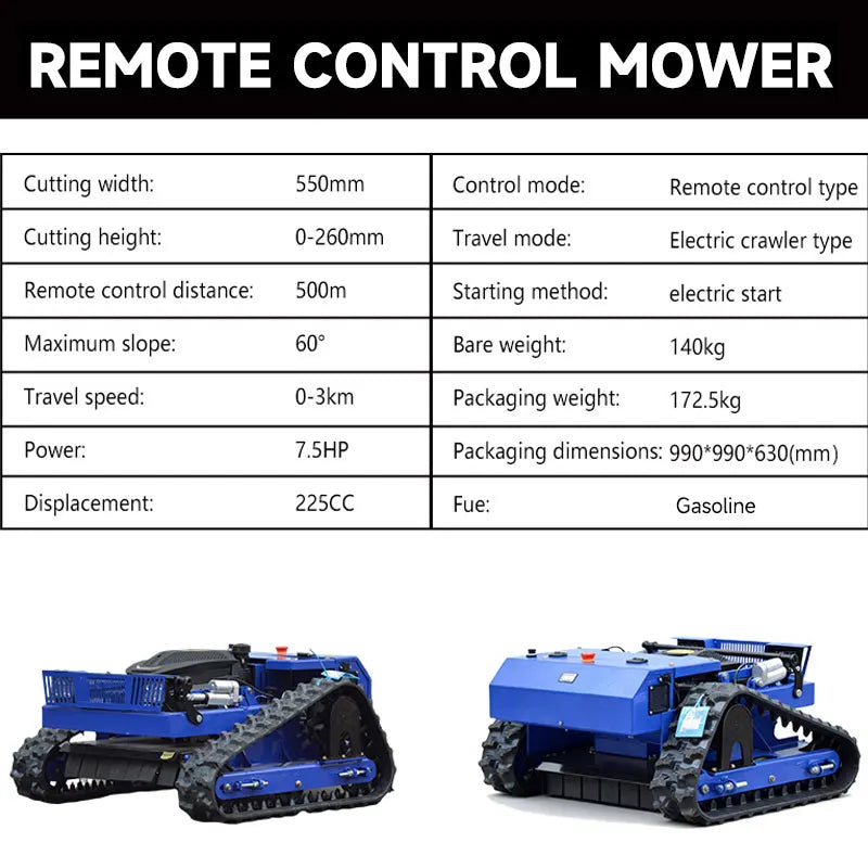 Wireless Remote Control Mower Robot Lawn Mower,All-Terrain Robotic Grass Cutter