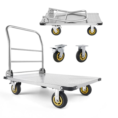 2000 lbs Steel Platform Truck with Swivel Wheels