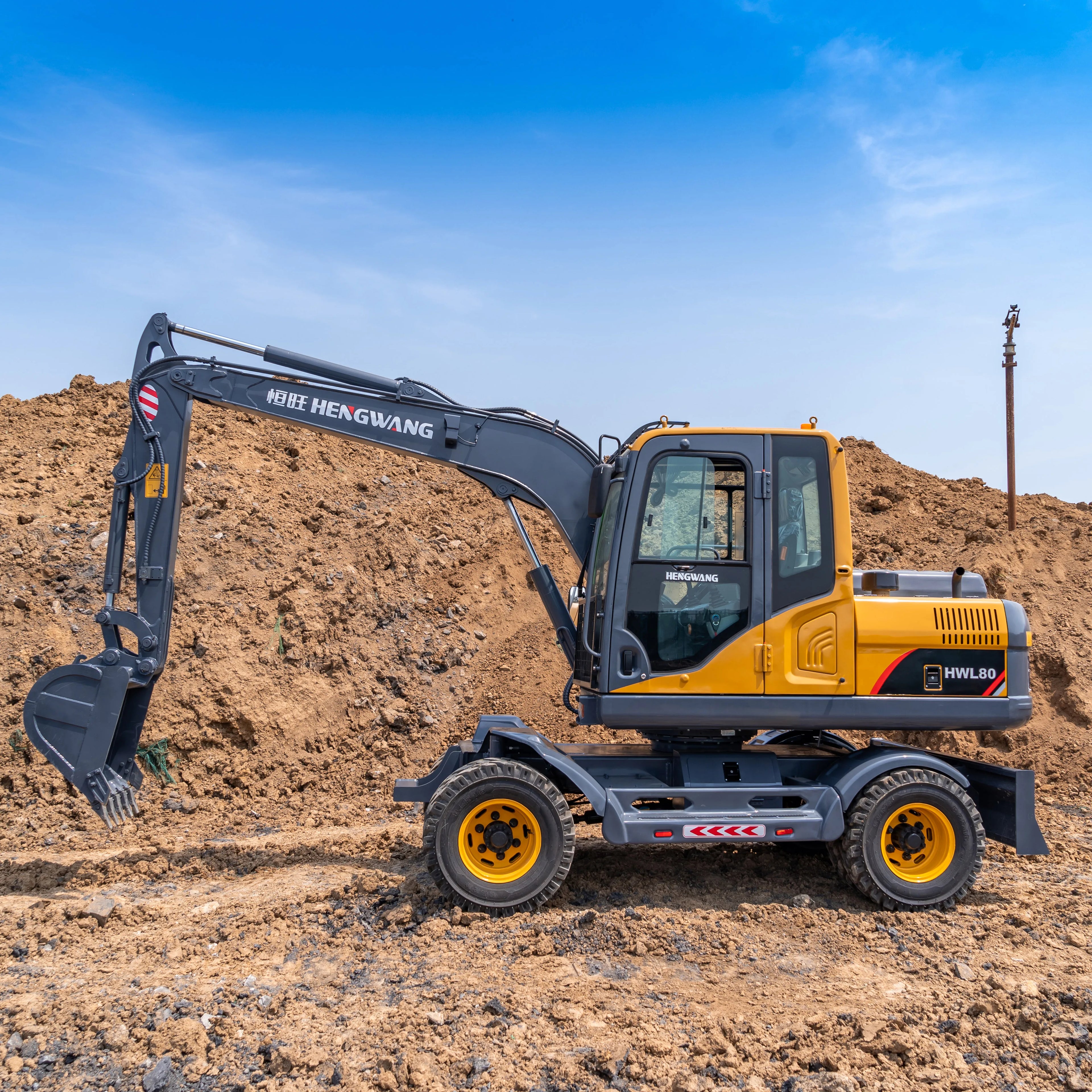 HWL80 8 Tons Wheel Excavator 8T Digger Construction Equipment Tool Heavy Machinery Excavators Equipment China Factory Customized