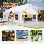 20x20FT Party Tent with 2 Storage Bags & Removable Sidewalls, Outdoor Canopy for Wedding, BBQ, Camping, Commercial Use