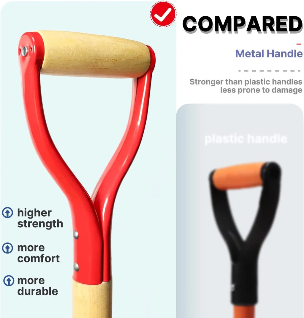 4-Tine Steel Garden Fork, 45-Inch Wood Handle, Heavy Duty Digging Tool for Soil Compost Mulching