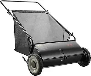 26 Wide Lawn Sweeper: Leaf and Grass Collection, Durable Steel Frame, Strong Rubber Tires