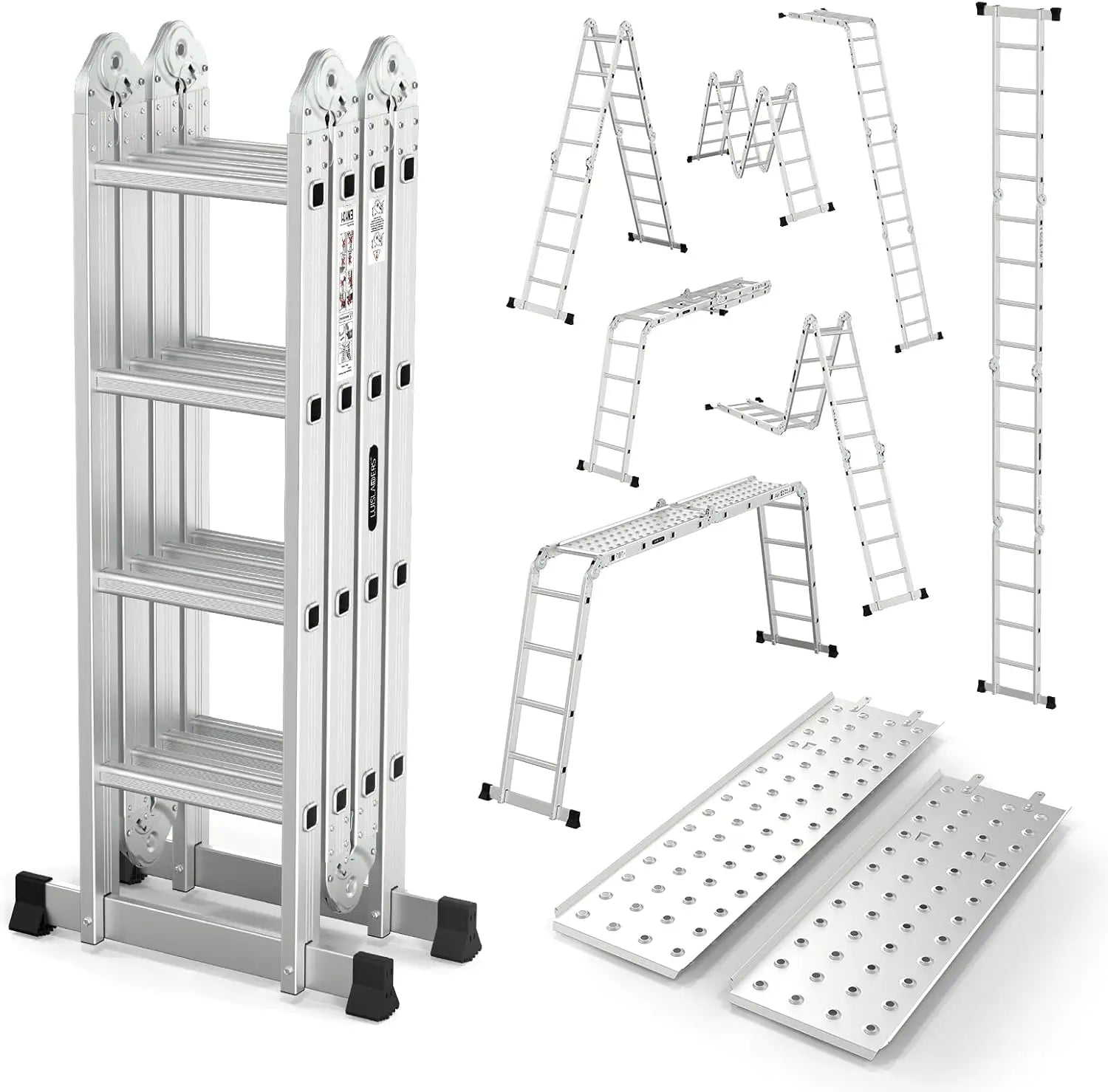 Folding Ladder Multi-Purpose Aluminium Extension 7 in 1 Step Heavy Duty Combination EN 131 Standard