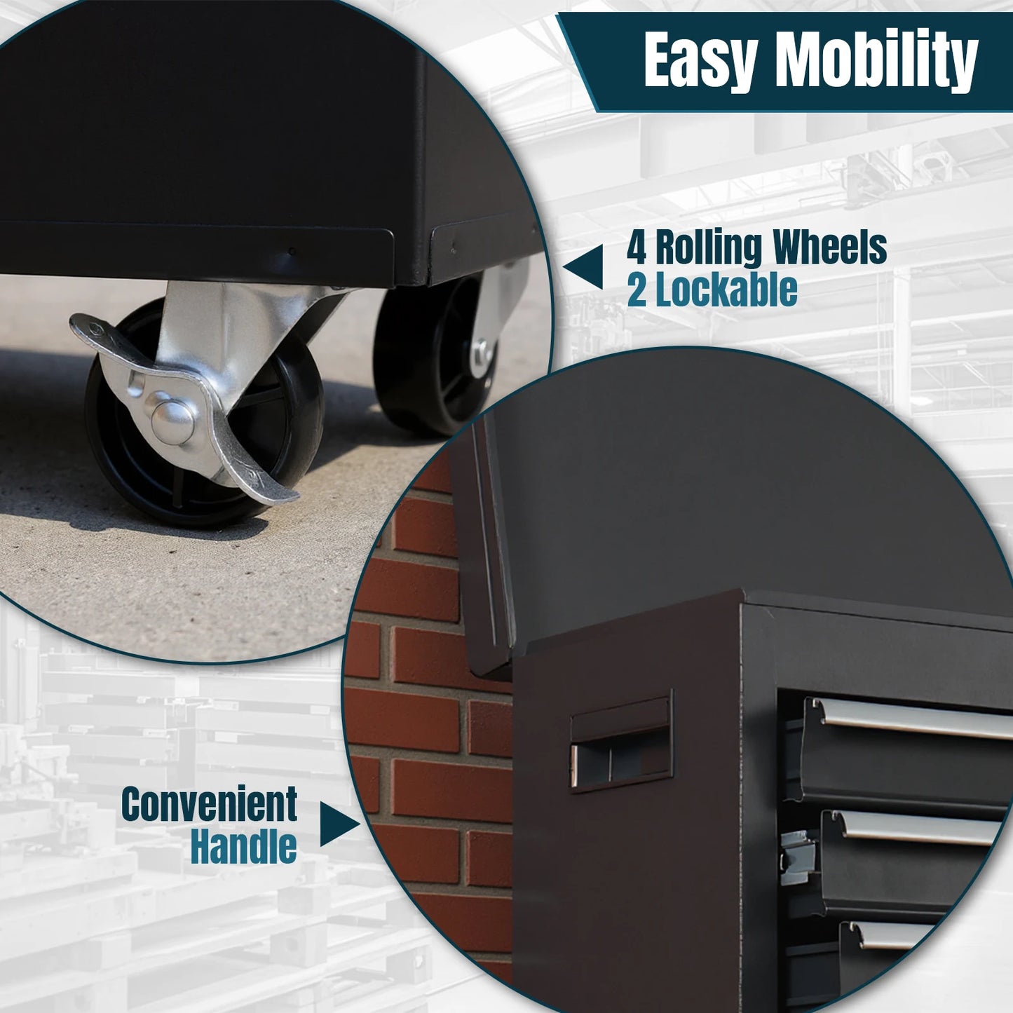 Large Rolling Mechanic Tool Cabinet with Double Door