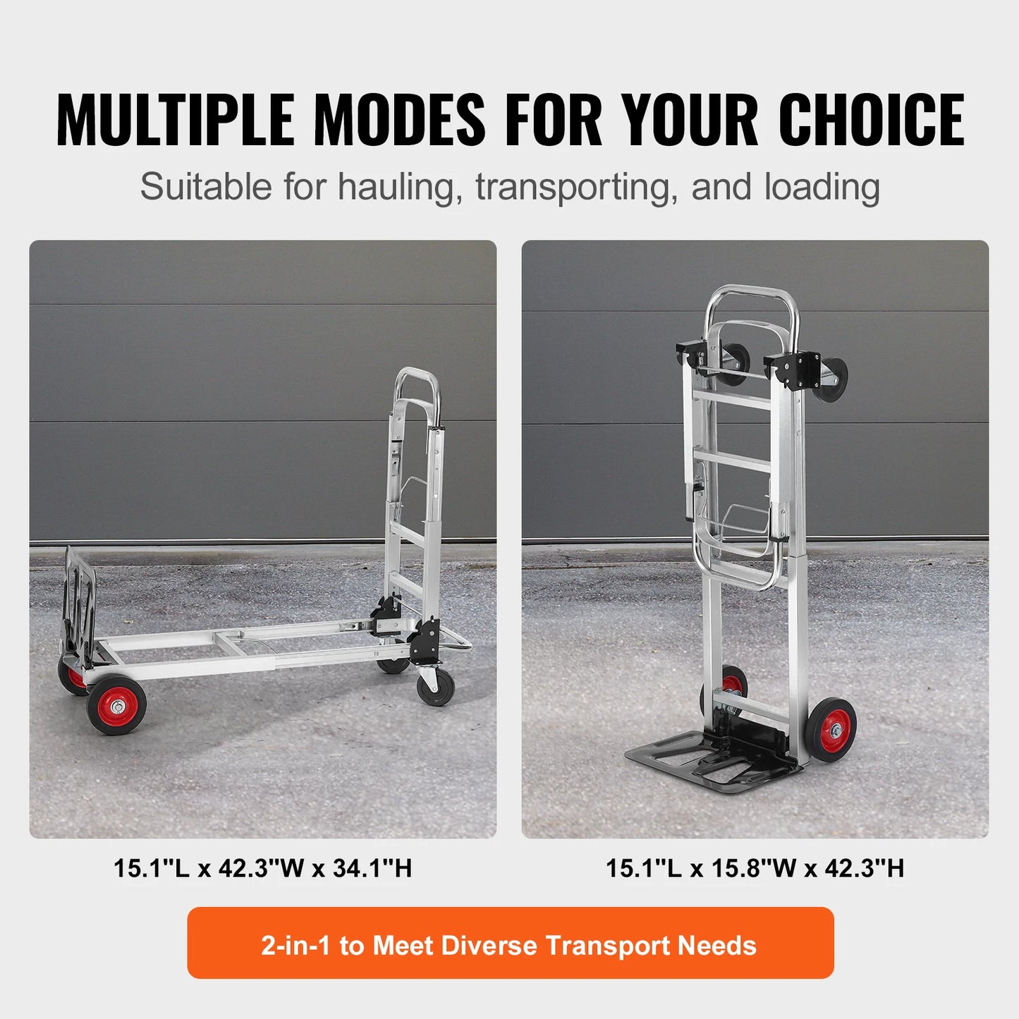 Folding Hand Truck 400 lbs with Wheels - Warehouse Dolly