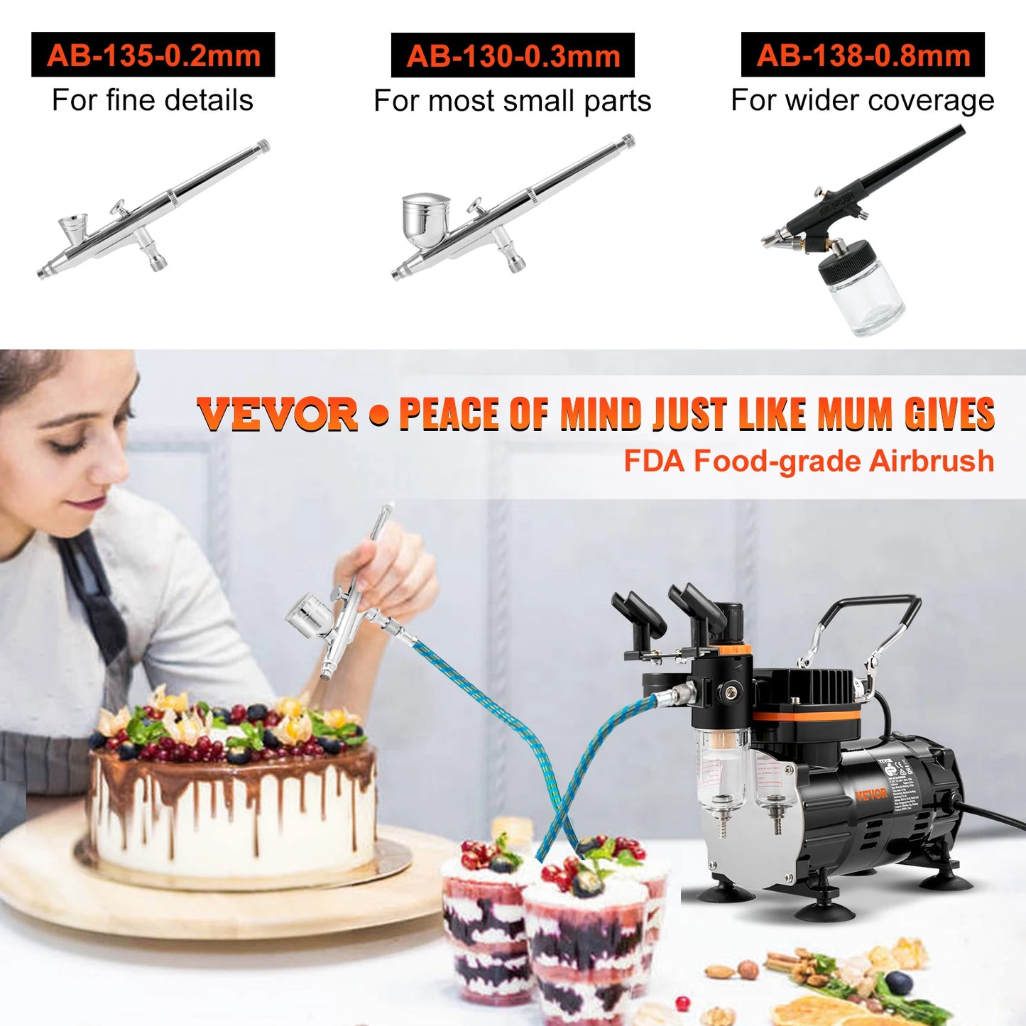 120W Dual-Action Airbrush Electric Spray Gun Set