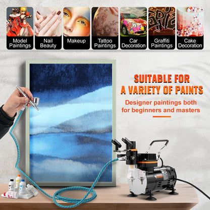 120W Dual-Action Airbrush Electric Spray Gun Set